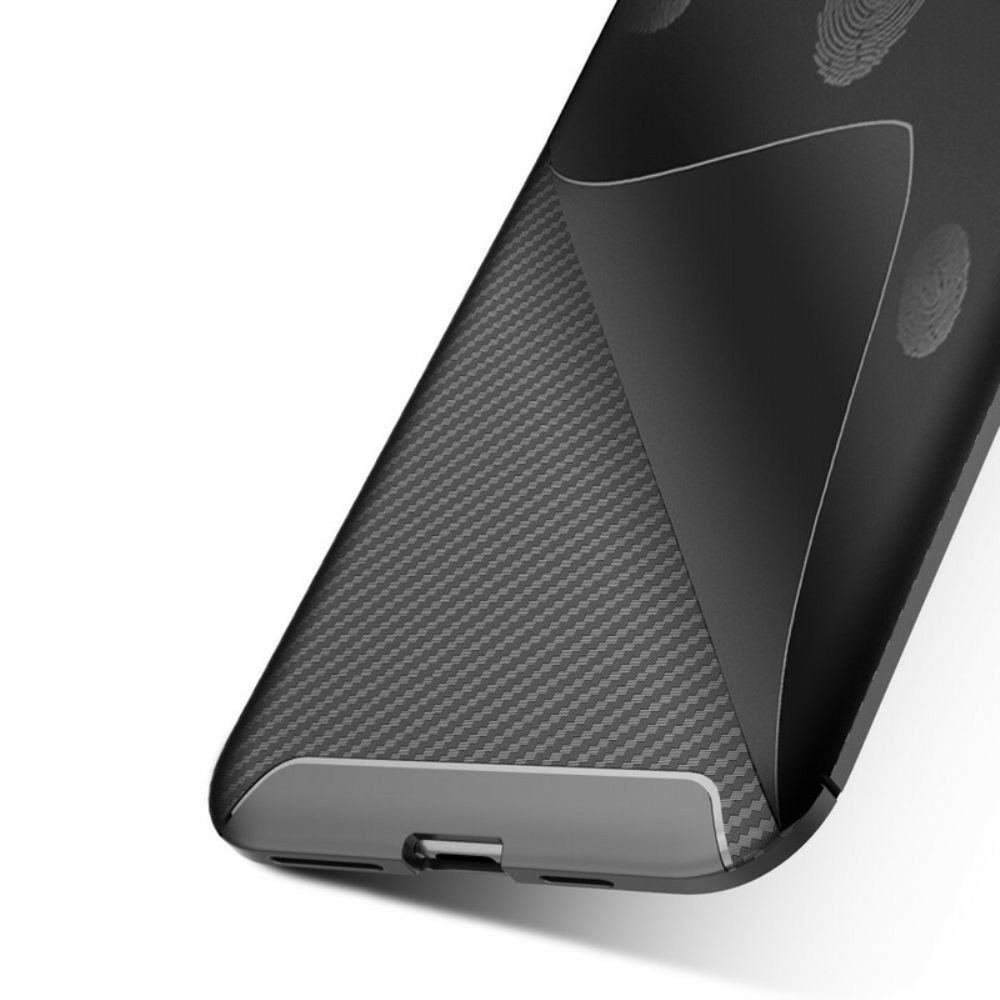 Hülle Für iPhone 11 Pro Max Flexible Kohlefaserstruktur