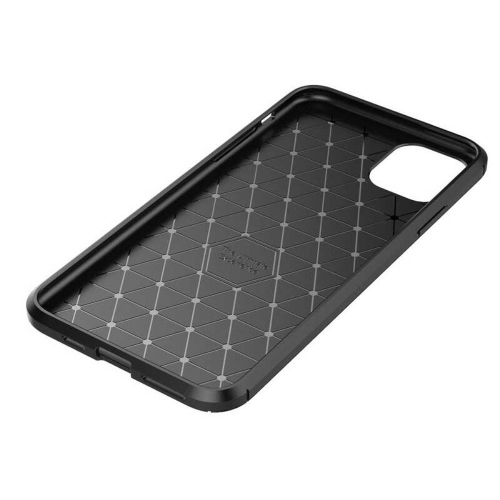 Hülle Für iPhone 11 Pro Max Flexible Kohlefaserstruktur