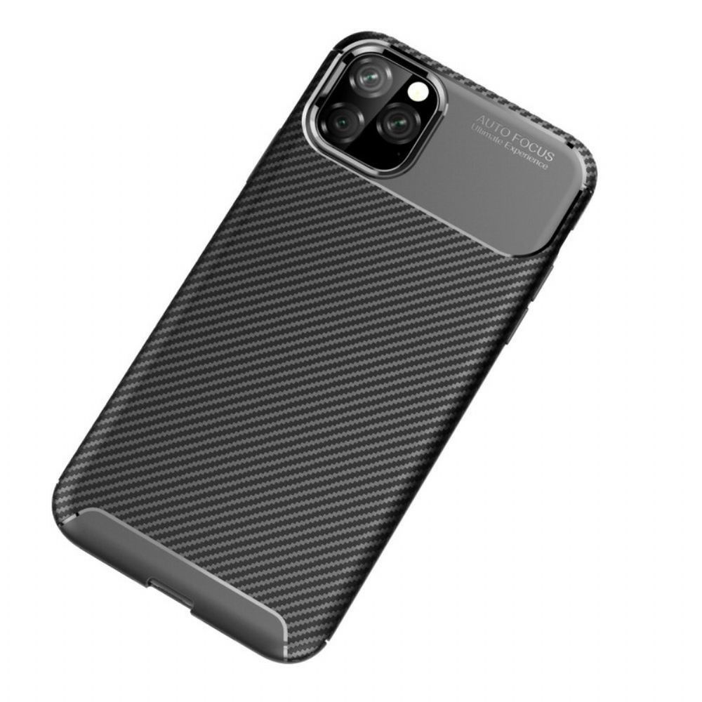 Hülle Für iPhone 11 Pro Max Flexible Kohlefaserstruktur