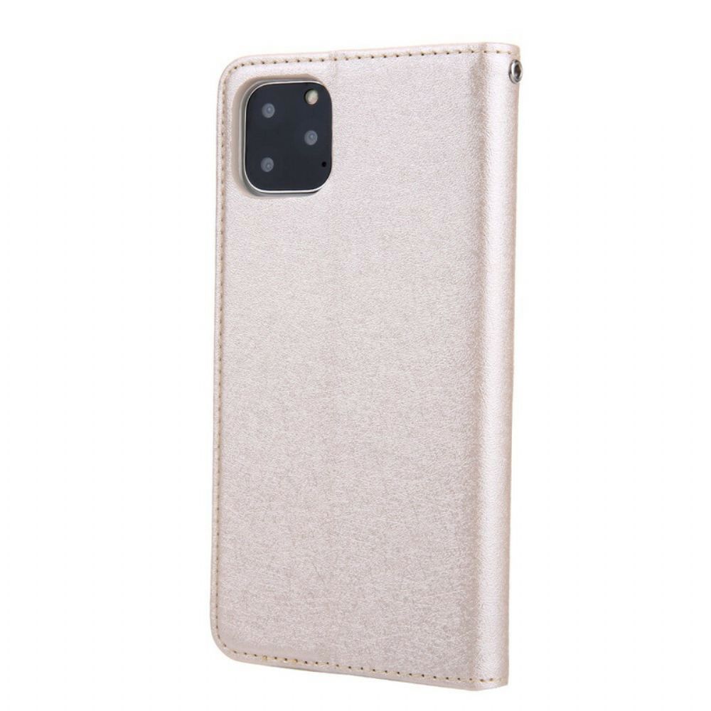 Schutzhülle Für iPhone 11 Pro Max Flip Case Ledereffekt Mit Seidenstruktur