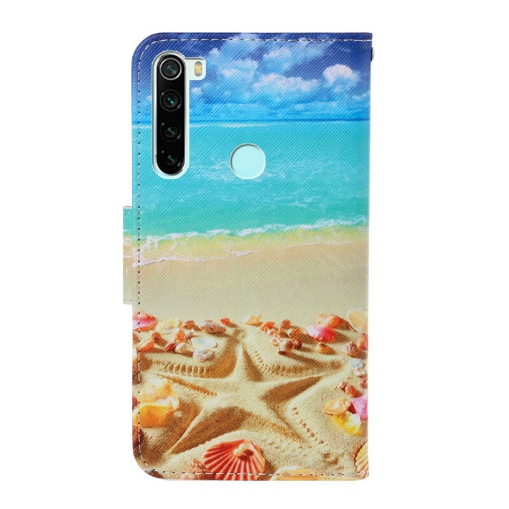 Flip Case Für Xiaomi Redmi Note 8 Mit Kordel Zapfenstrand