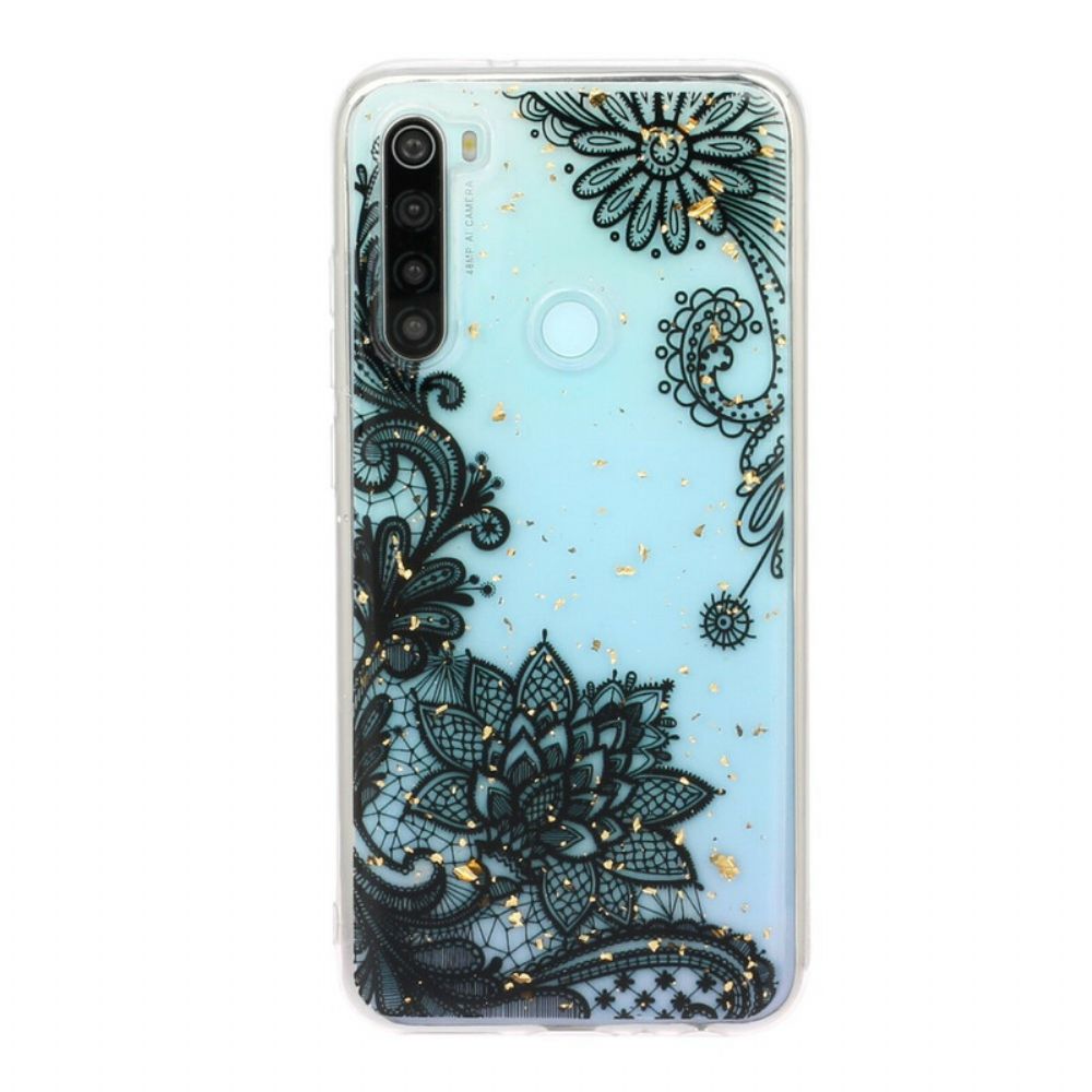 Handyhülle Für Xiaomi Redmi Note 8 Blumen Aus Spitze Und Pailletten