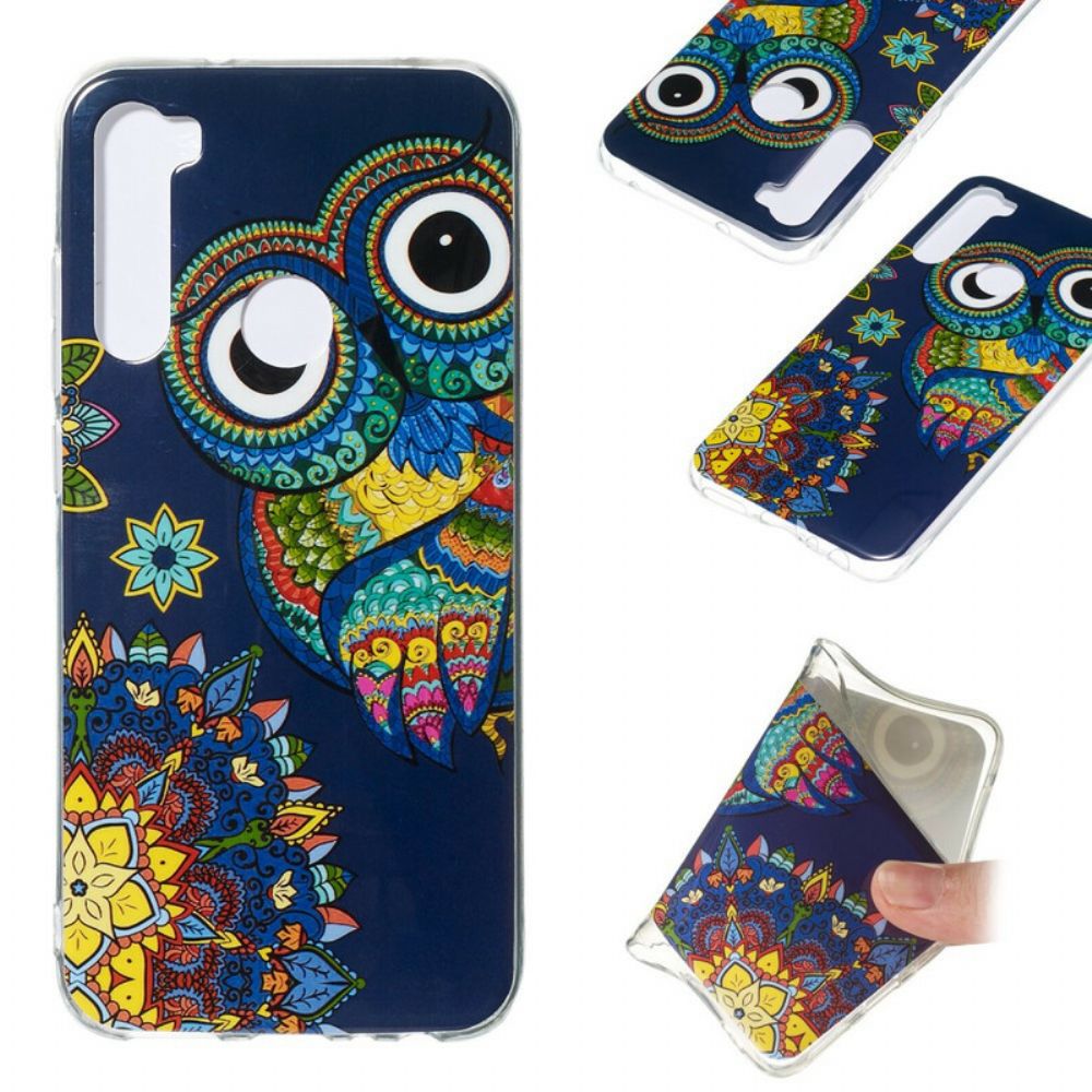 Hülle Für Xiaomi Redmi Note 8 Fluoreszierendes Eulen-mandala
