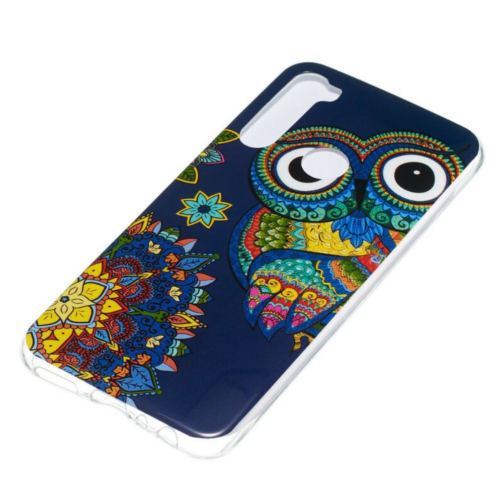 Hülle Für Xiaomi Redmi Note 8 Fluoreszierendes Eulen-mandala