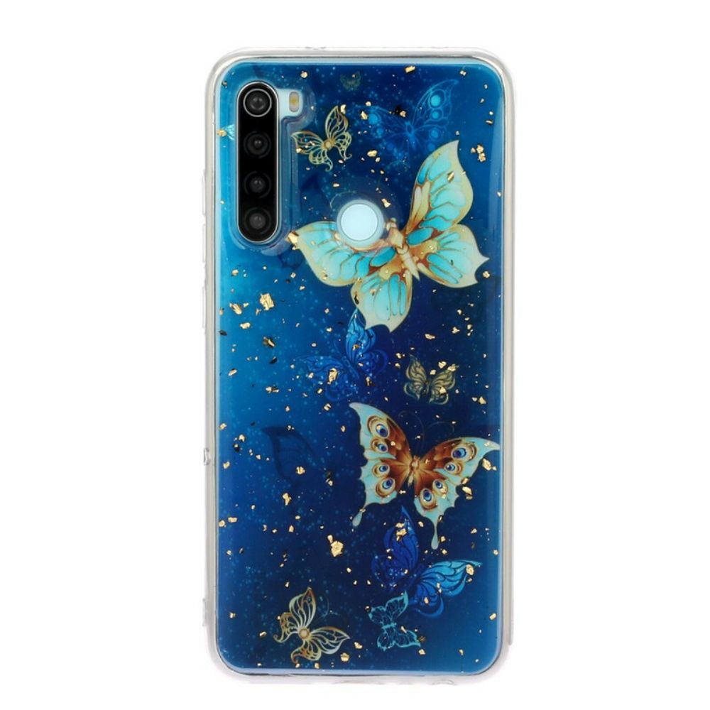 Hülle Für Xiaomi Redmi Note 8 Schmetterlinge Und Pailletten