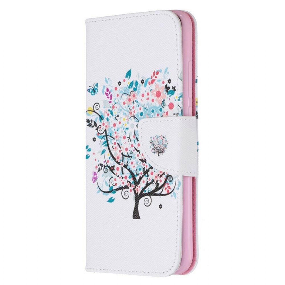 Lederhüllen Für Xiaomi Redmi Note 8 Blumiger Baum