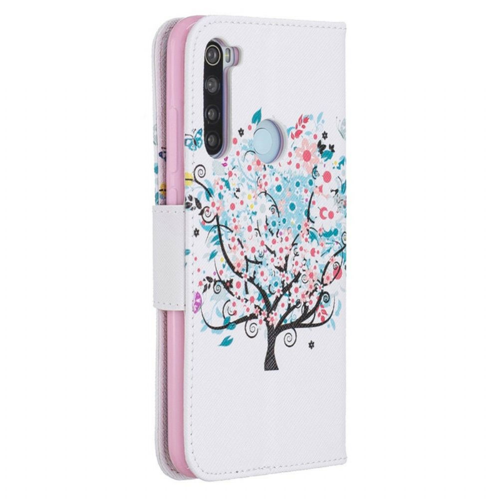 Lederhüllen Für Xiaomi Redmi Note 8 Blumiger Baum