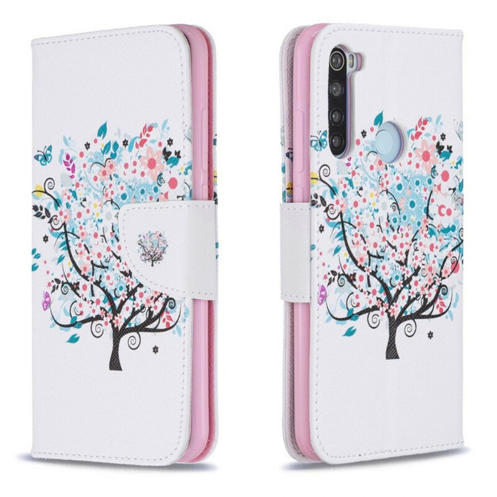 Lederhüllen Für Xiaomi Redmi Note 8 Blumiger Baum
