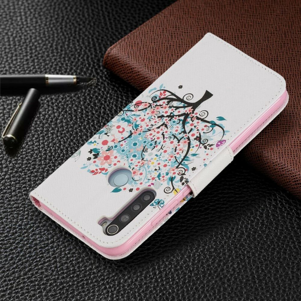 Lederhüllen Für Xiaomi Redmi Note 8 Blumiger Baum