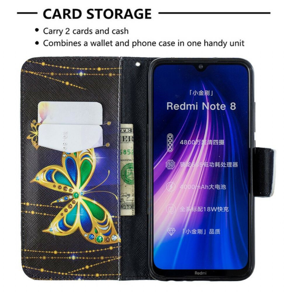 Lederhüllen Für Xiaomi Redmi Note 8 Magischer Schmetterling