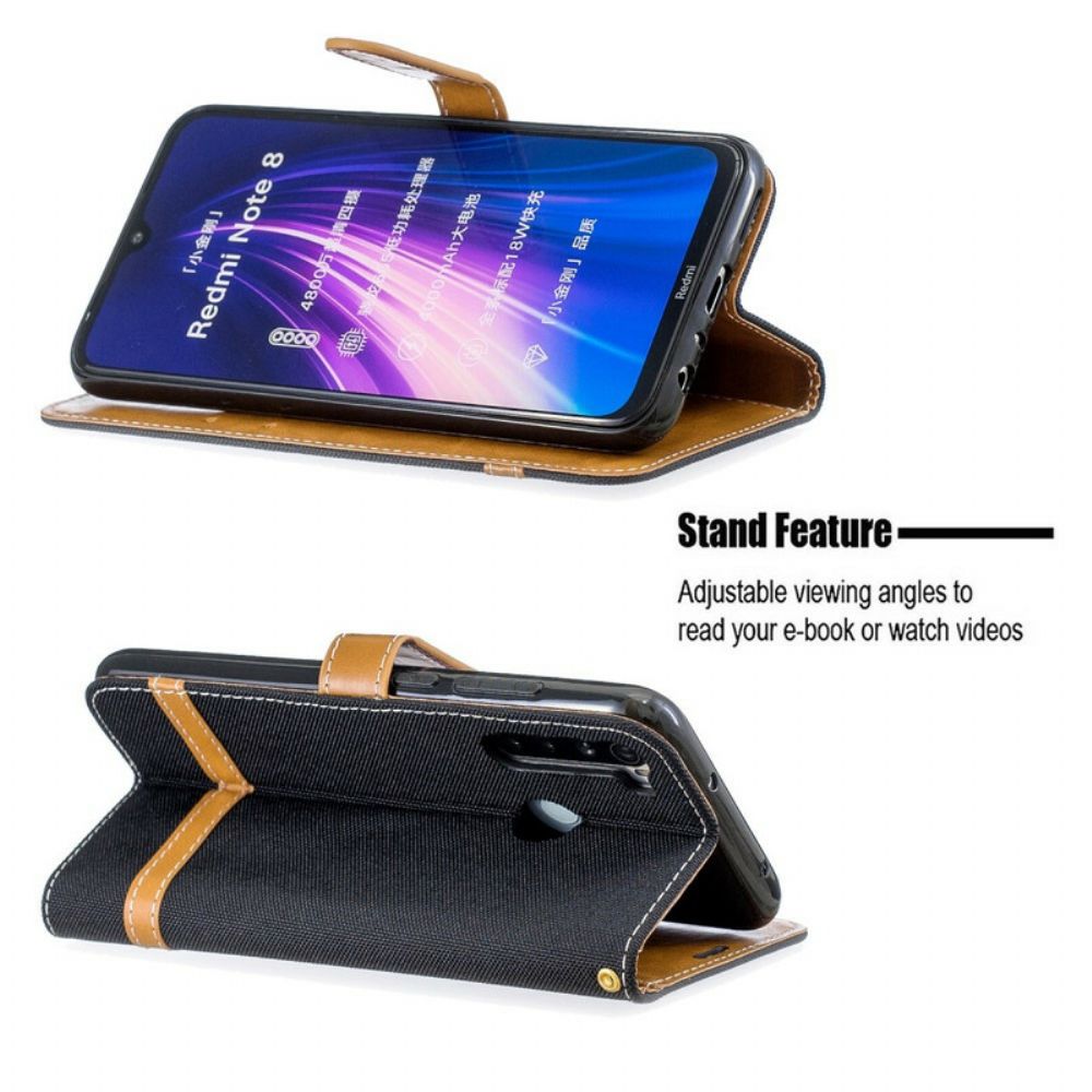 Lederhüllen Für Xiaomi Redmi Note 8 Mit Kordel Armband In Stoff- Und Lederoptik
