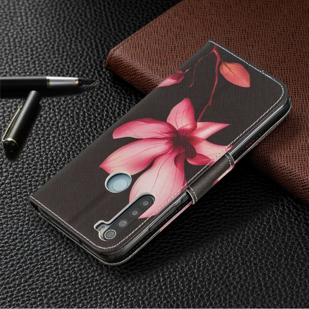 Lederhüllen Für Xiaomi Redmi Note 8 Rosa Blume