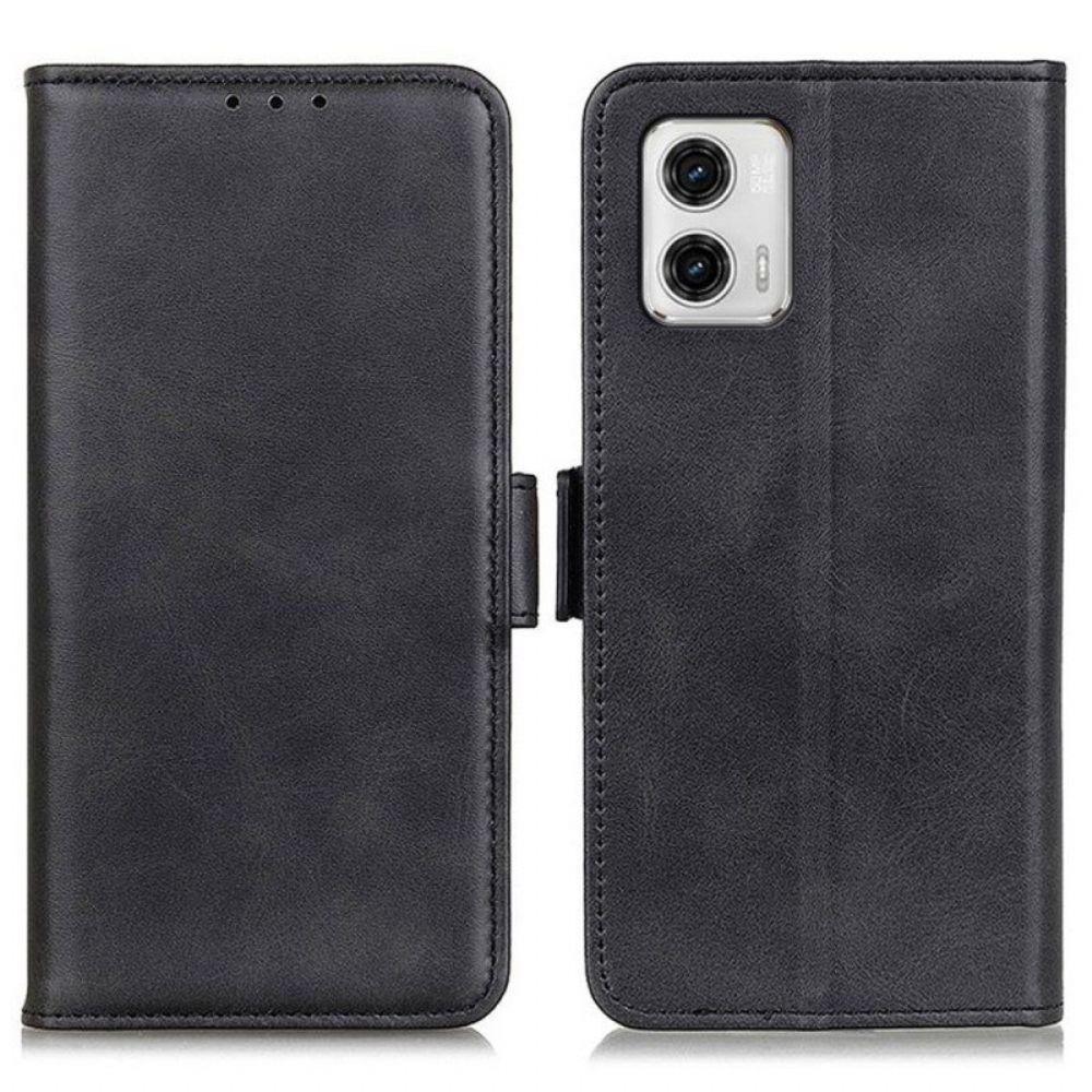 Lederhüllen Für Moto G73 5G Doppelter Verschluss
