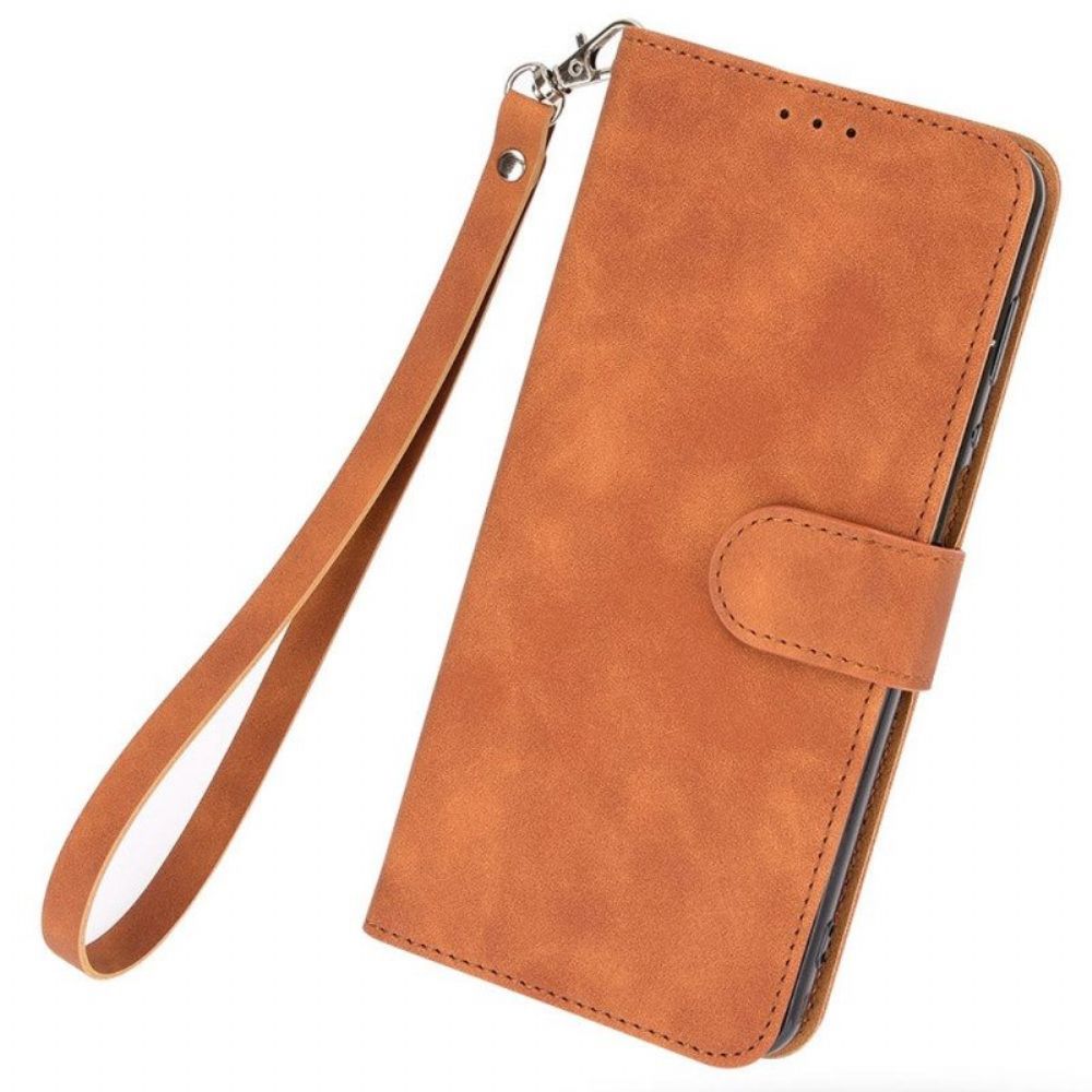 Flip Case Für Samsung Galaxy M13 Mit Kordel Kunstleder Mit Riemen