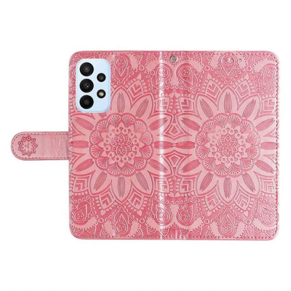 Flip Case Für Samsung Galaxy M13 Mit Kordel Riemchen-sonnenblume
