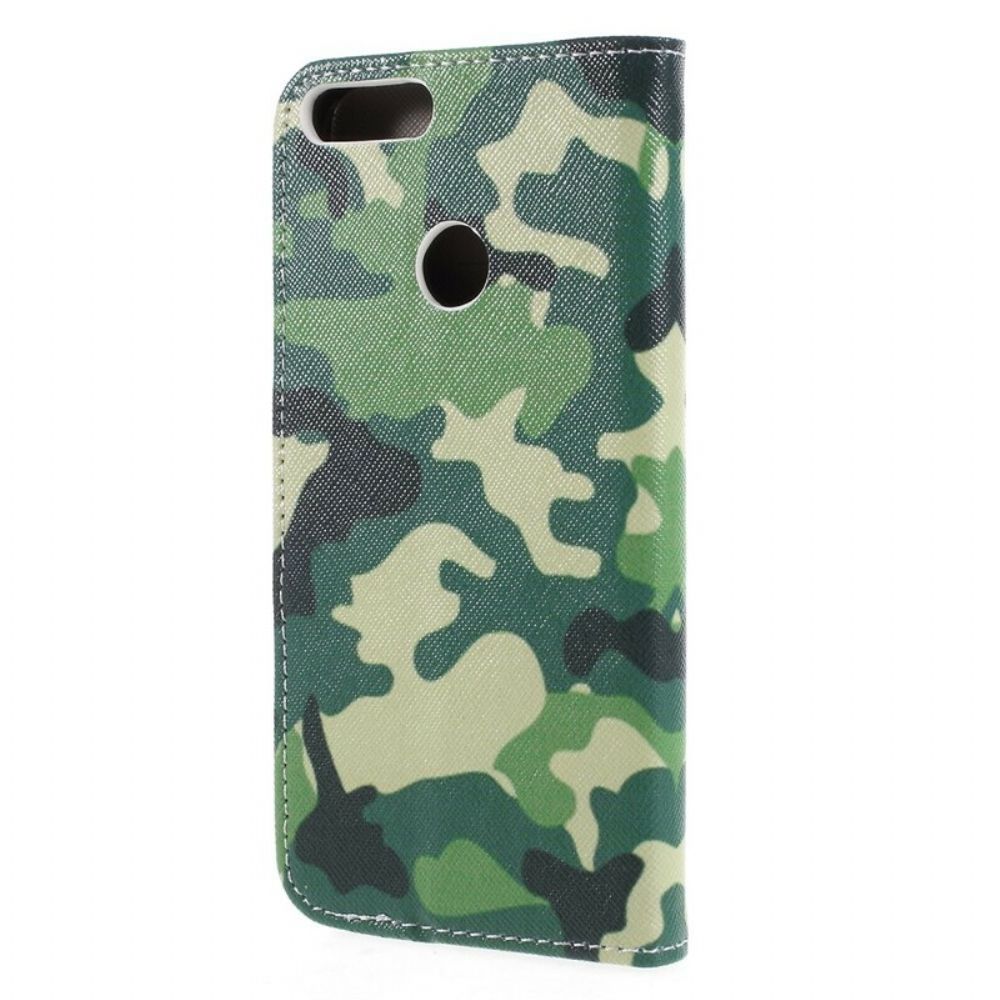 Flip Case Für Huawei P Smart Militärische Tarnung