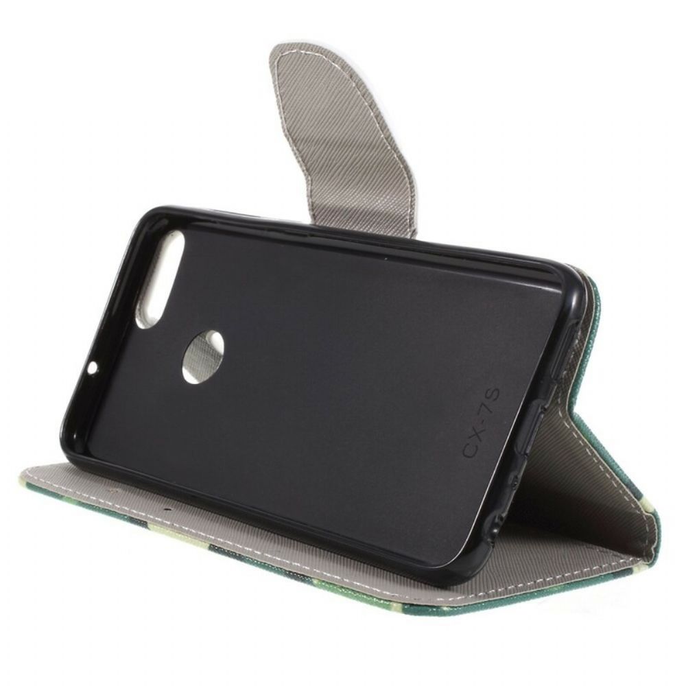 Flip Case Für Huawei P Smart Militärische Tarnung