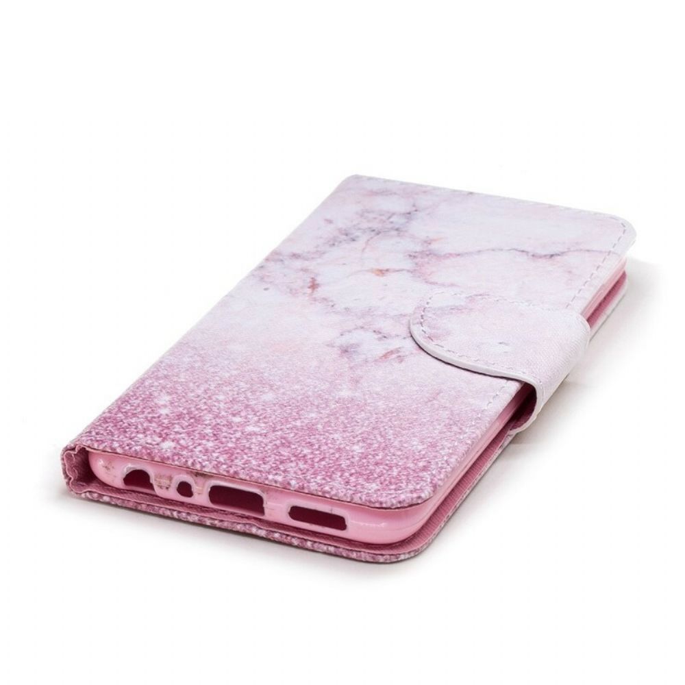 Flip Case Für Huawei P Smart Mit Kordel Marmorband
