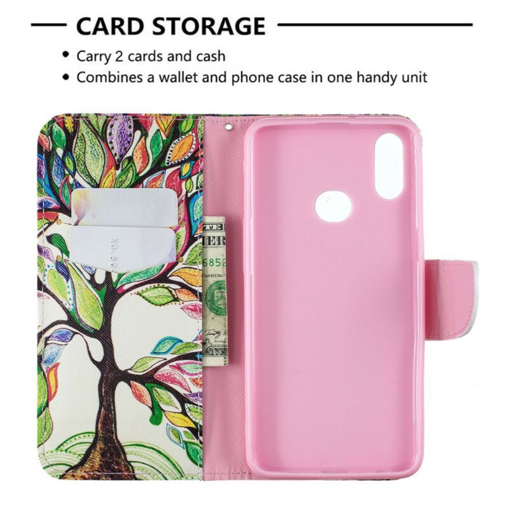 Flip Case Für Samsung Galaxy A10s Farbiger Baum