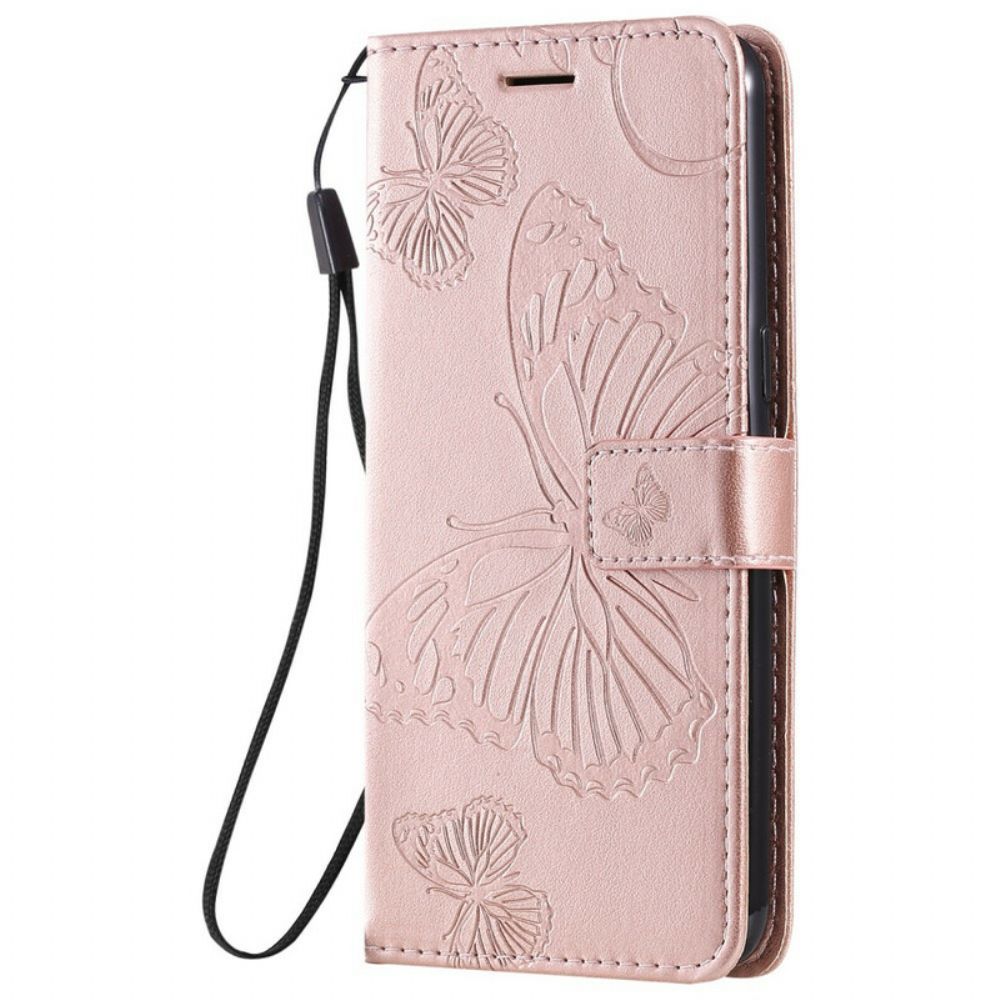 Flip Case Für Samsung Galaxy A10s Mit Kordel Riesige Riemchen-schmetterlinge