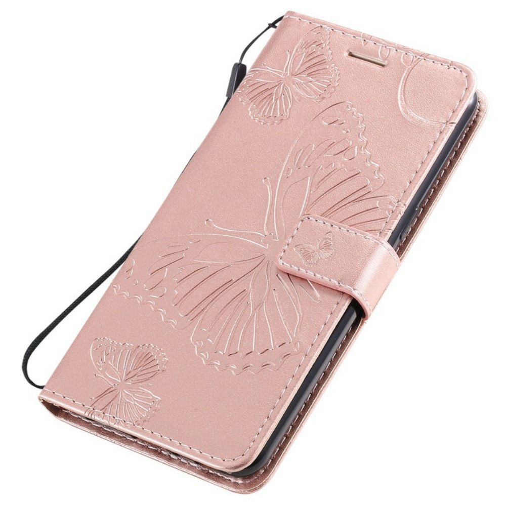 Flip Case Für Samsung Galaxy A10s Mit Kordel Riesige Riemchen-schmetterlinge