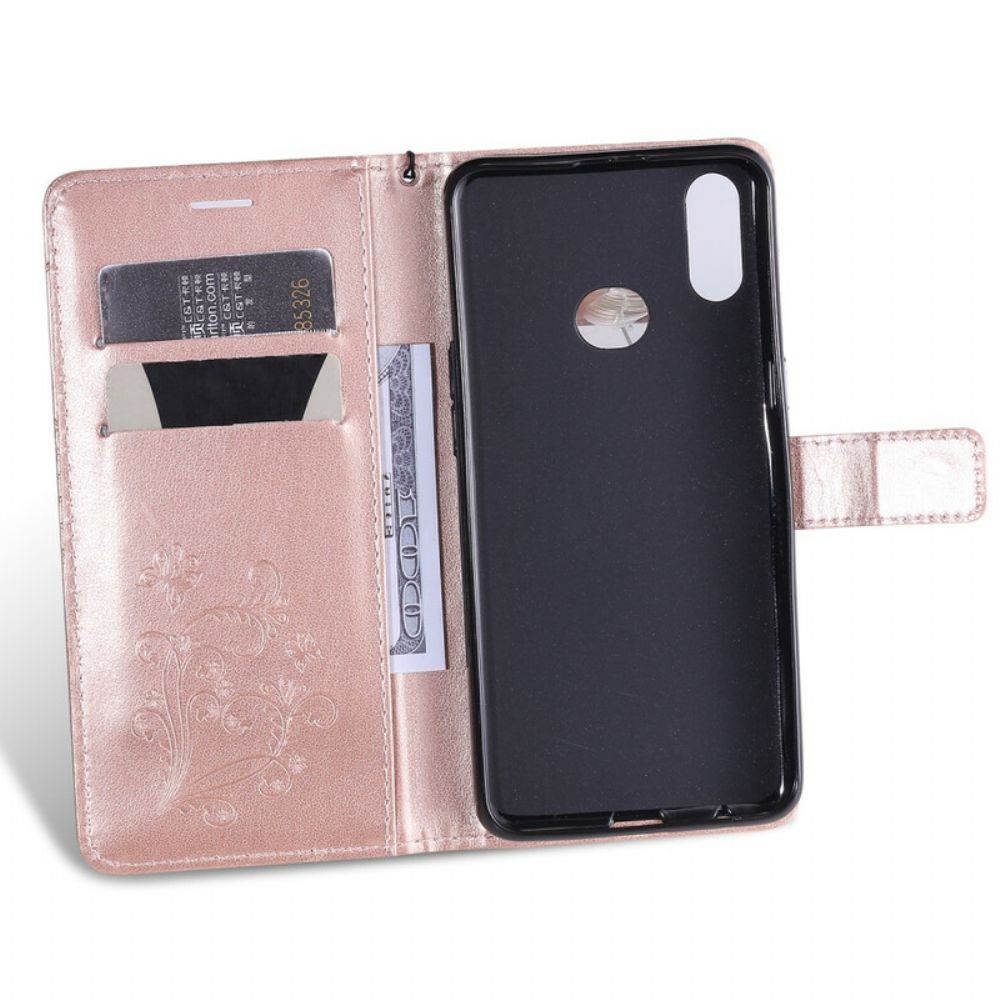 Flip Case Für Samsung Galaxy A10s Mit Kordel Riesige Riemchen-schmetterlinge