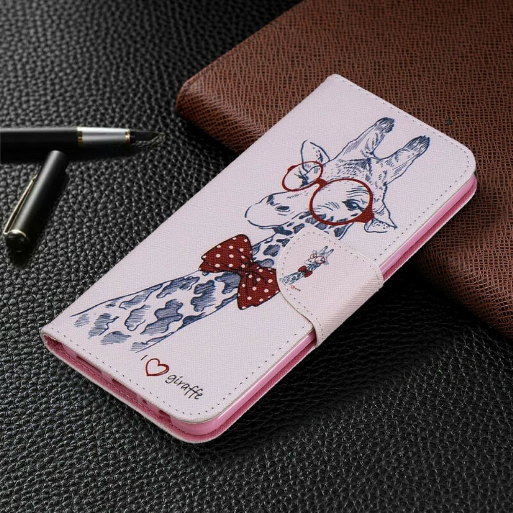 Flip Case Für Samsung Galaxy A10s Schlaue Giraffe