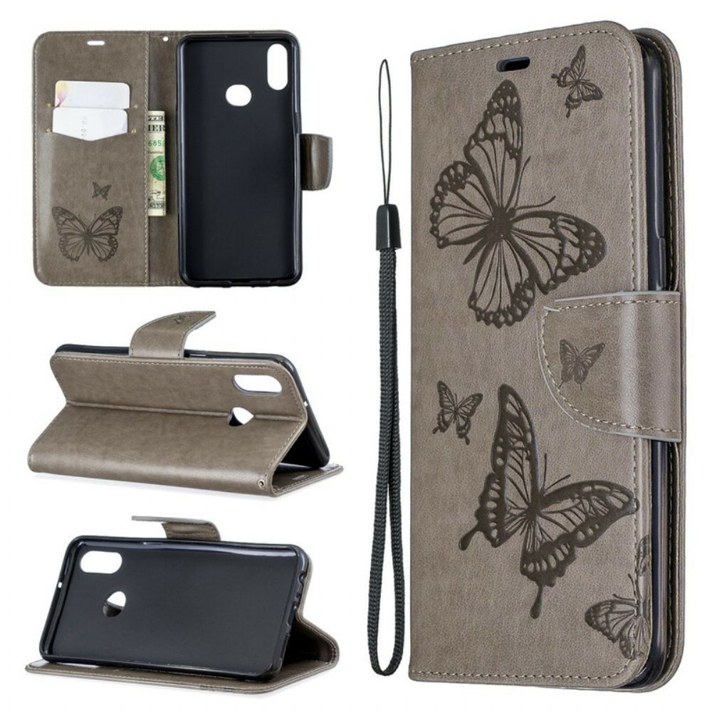 Flip Case Für Samsung Galaxy A10s Schmetterlinge Im Flug Mit Lanyard