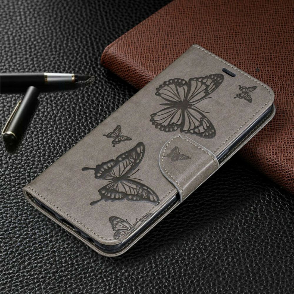 Flip Case Für Samsung Galaxy A10s Schmetterlinge Im Flug Mit Lanyard