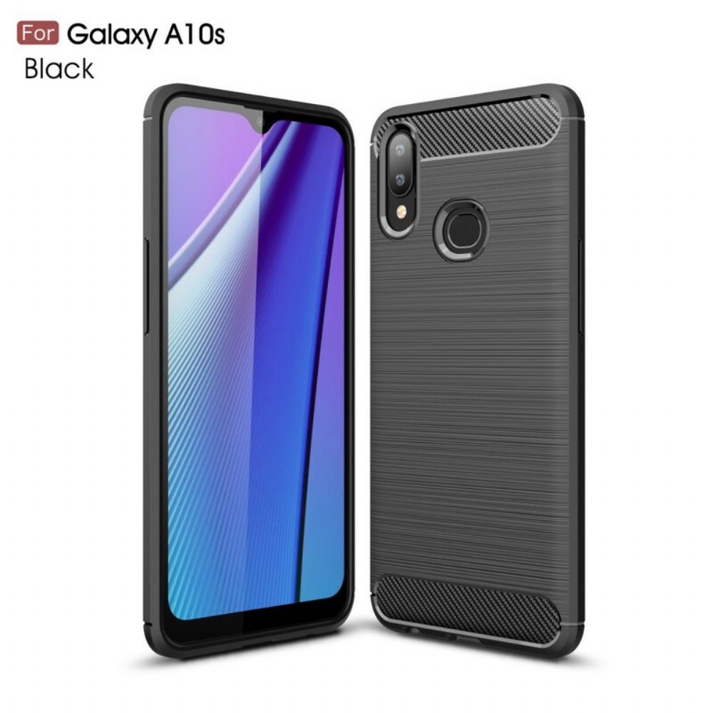 Handyhülle Für Samsung Galaxy A10s Gebürstete Kohlefaser