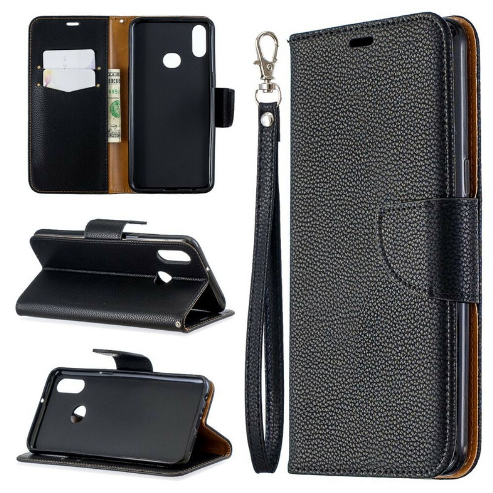 Lederhüllen Für Samsung Galaxy A10s Flip Case Litschi-klappe Schräg