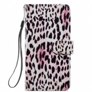 Flip Case Für Samsung Galaxy A54 5G Mit Kordel Riemchen-leoparden-stil