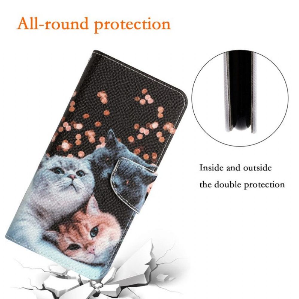 Lederhüllen Für Samsung Galaxy A54 5G Mit Kordel Nur Tanga-katzen