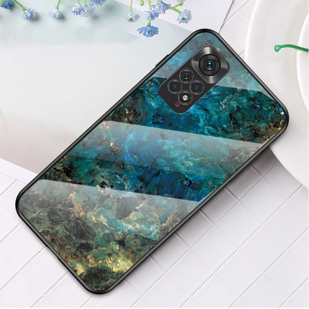 Handyhülle Für Xiaomi Redmi Note 11 / 11S Marmorfarben Gehärtetes Glas