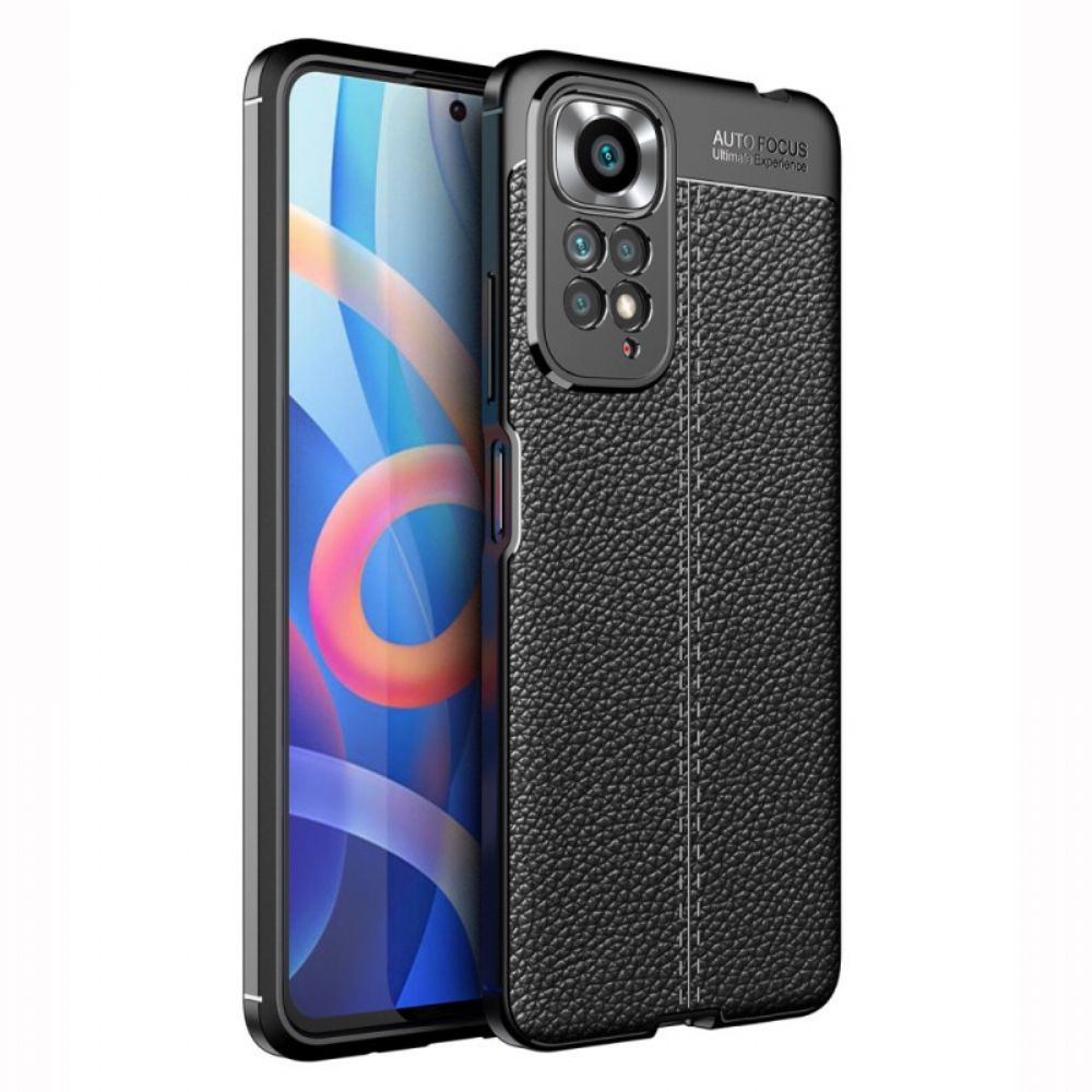 Hülle Für Xiaomi Redmi Note 11 / 11S Doppellinie Litschi-leder-effekt