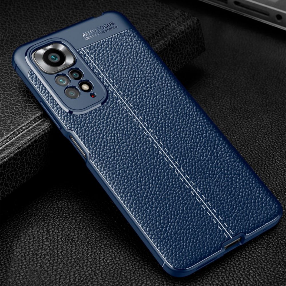 Hülle Für Xiaomi Redmi Note 11 / 11S Doppellinie Litschi-leder-effekt