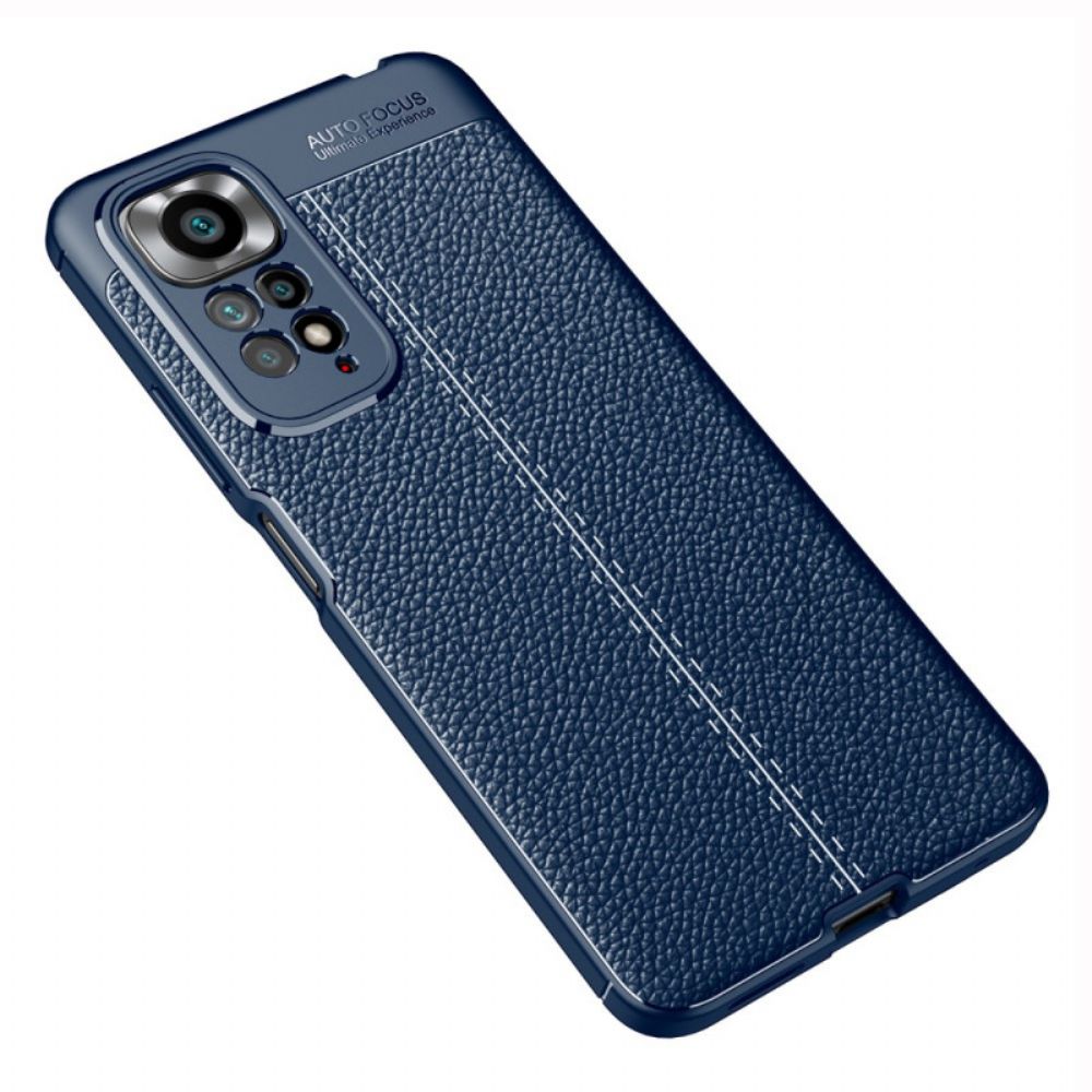 Hülle Für Xiaomi Redmi Note 11 / 11S Doppellinie Litschi-leder-effekt