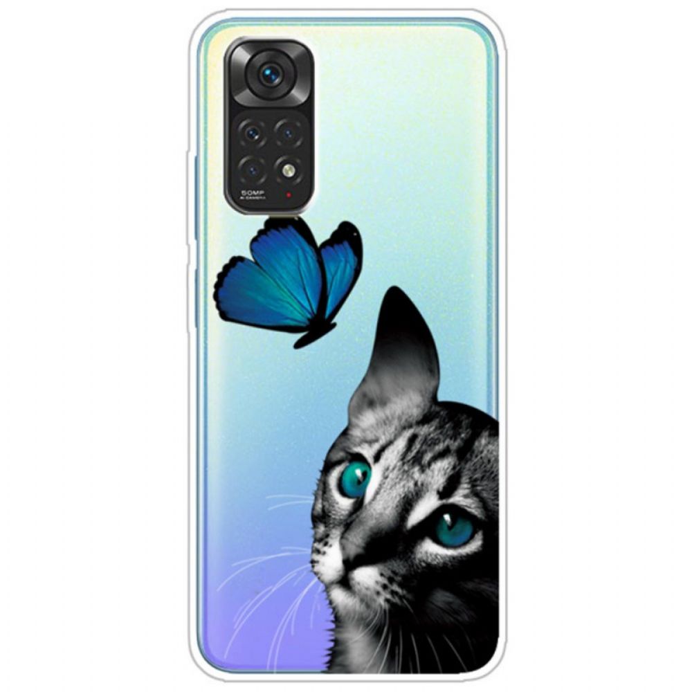 Hülle Für Xiaomi Redmi Note 11 / 11S Katze Und Schmetterling