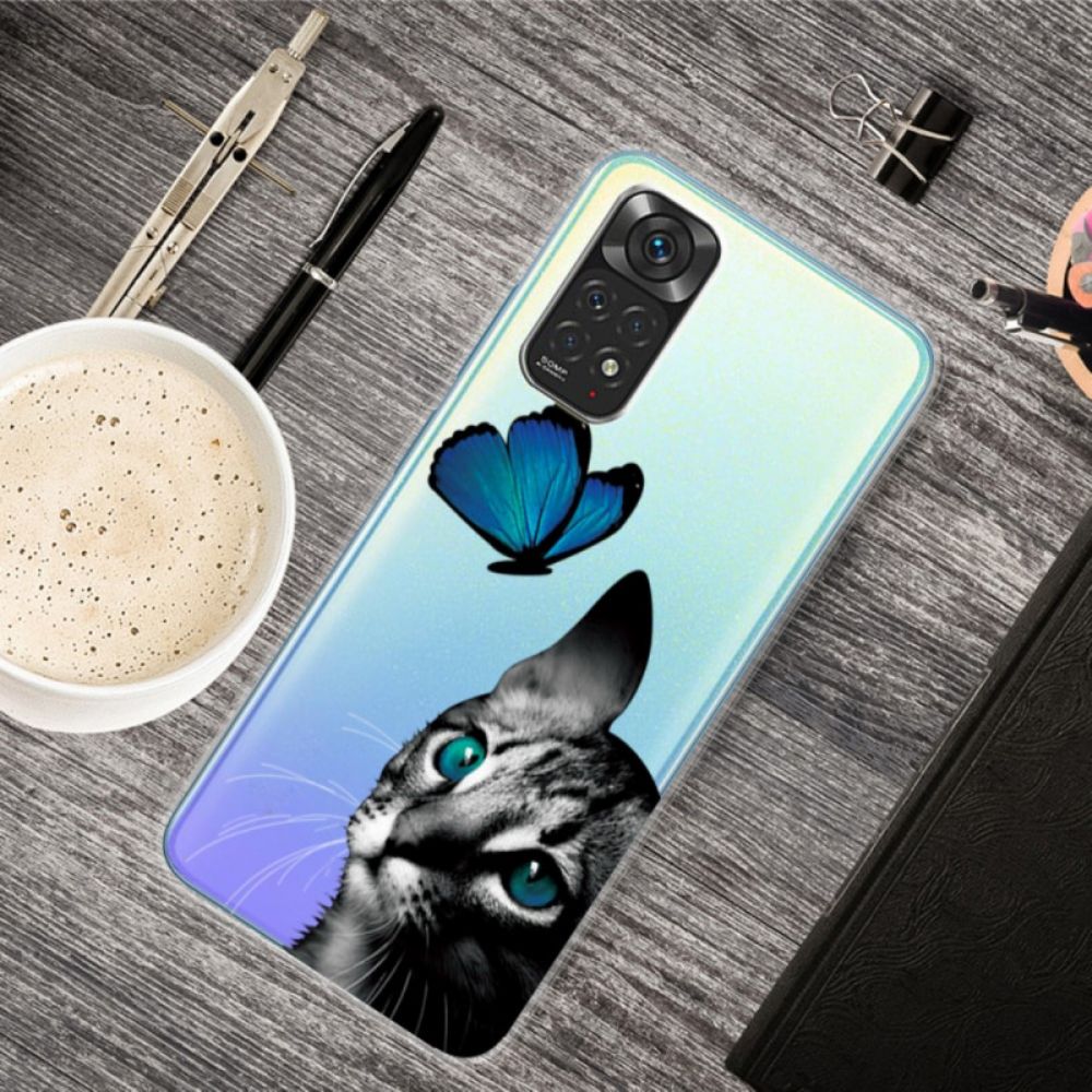 Hülle Für Xiaomi Redmi Note 11 / 11S Katze Und Schmetterling