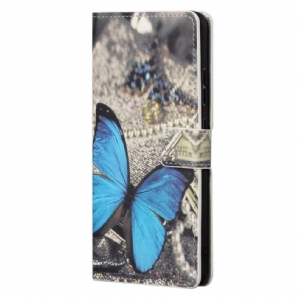 Lederhüllen Für Xiaomi Redmi Note 11 / 11S Blauer Schmetterling