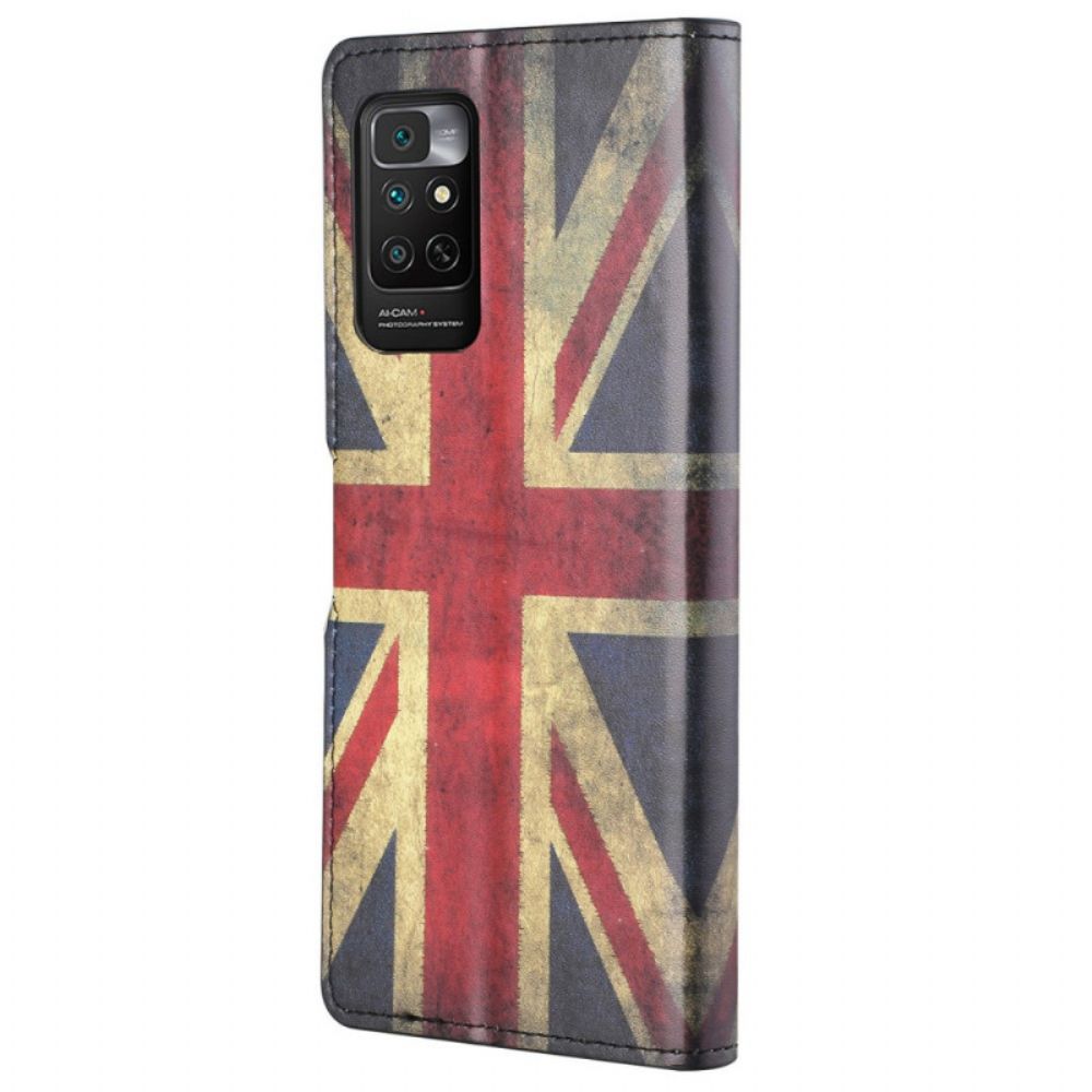 Lederhüllen Für Xiaomi Redmi Note 11 / 11S Mit Kordel England-flagge Mit Lanyard
