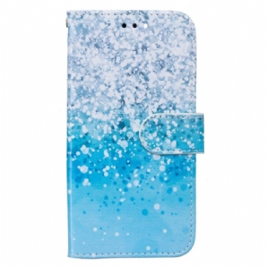 Flip Case Für Samsung Galaxy S22 Plus 5G Blauer Glitzerverlauf