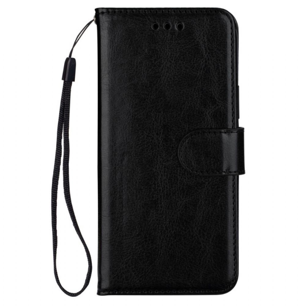Flip Case Für Samsung Galaxy S22 Plus 5G Mit Kordel Einfarbiger Riemen