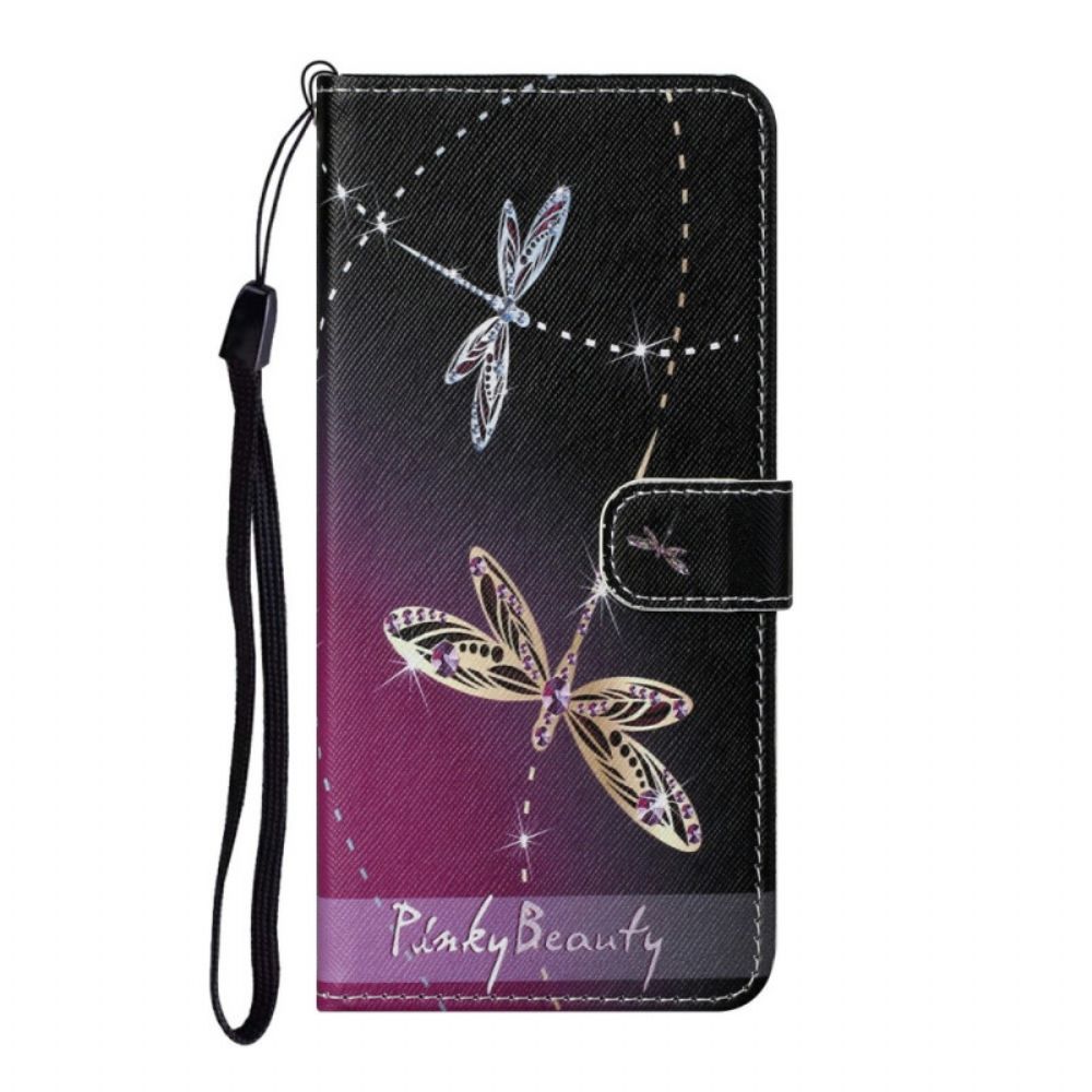 Flip Case Für Samsung Galaxy S22 Plus 5G Mit Kordel Zapfenlibellen