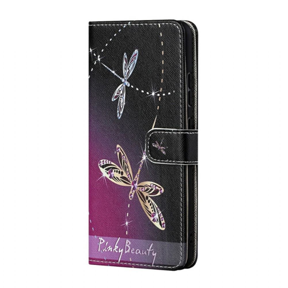 Flip Case Für Samsung Galaxy S22 Plus 5G Mit Kordel Zapfenlibellen