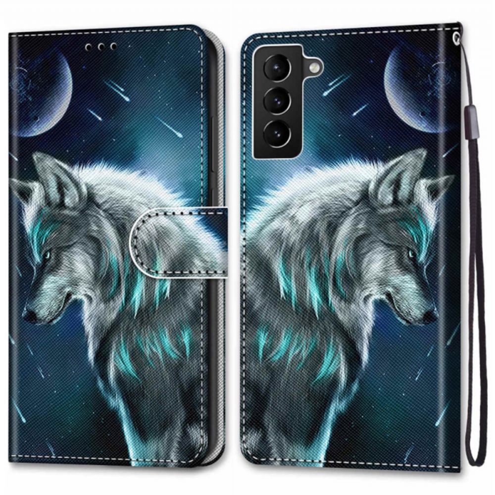 Flip Case Für Samsung Galaxy S22 Plus 5G Mondwolf Mit Lanyard