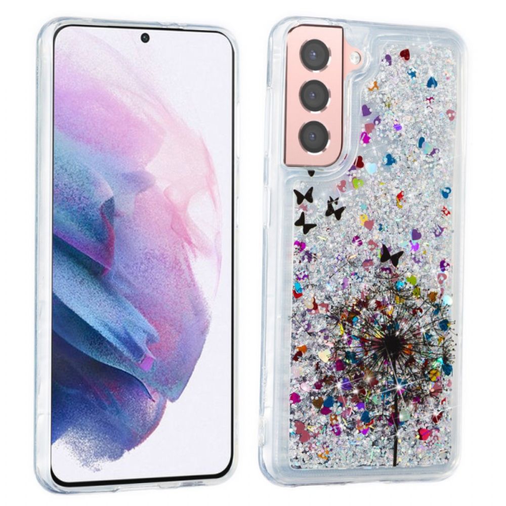 Handyhülle Für Samsung Galaxy S22 Plus 5G Glitzerlöwenzahn