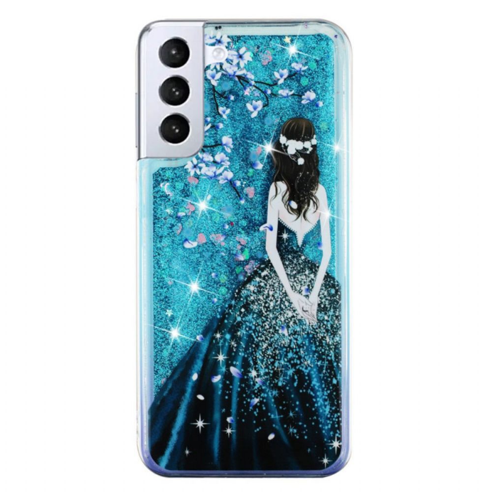 Hülle Für Samsung Galaxy S22 Plus 5G Frau Mit Pailletten
