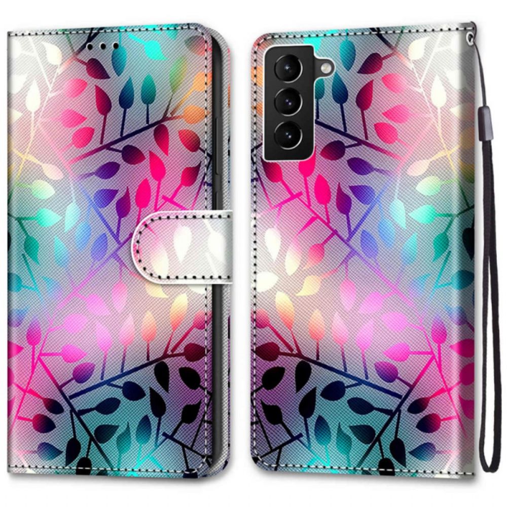 Lederhüllen Für Samsung Galaxy S22 Plus 5G Neonblätter