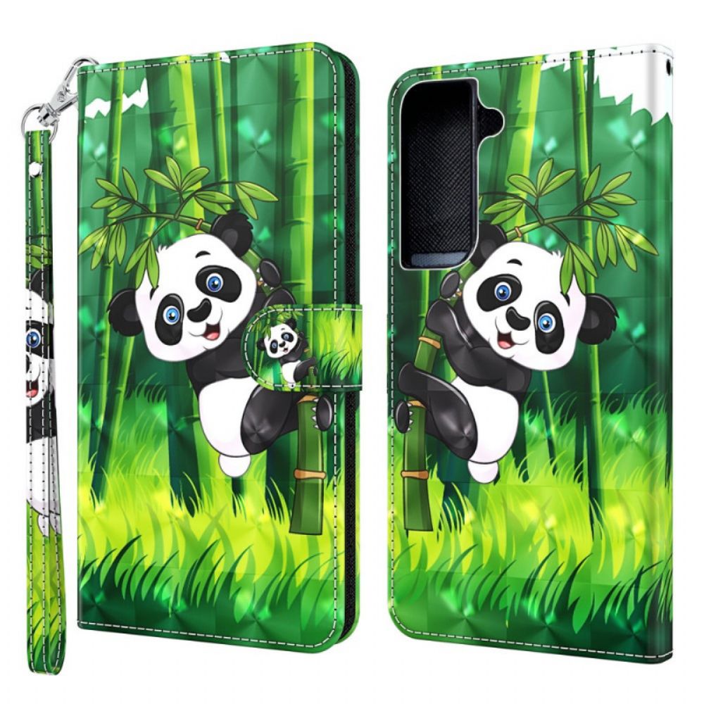 Lederhüllen Für Samsung Galaxy S22 Plus 5G Panda Und Bambus